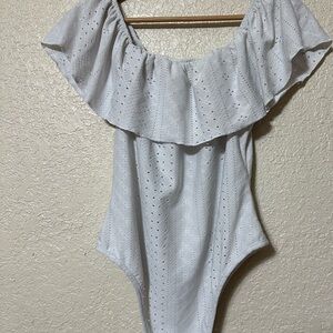 White Eyelet Kids One Piece